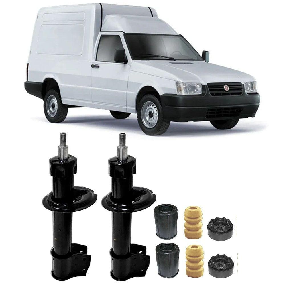 Amortecedor + Kit Batente Fiat Fiorino Dianteiro 1989 Até 2012 O Par