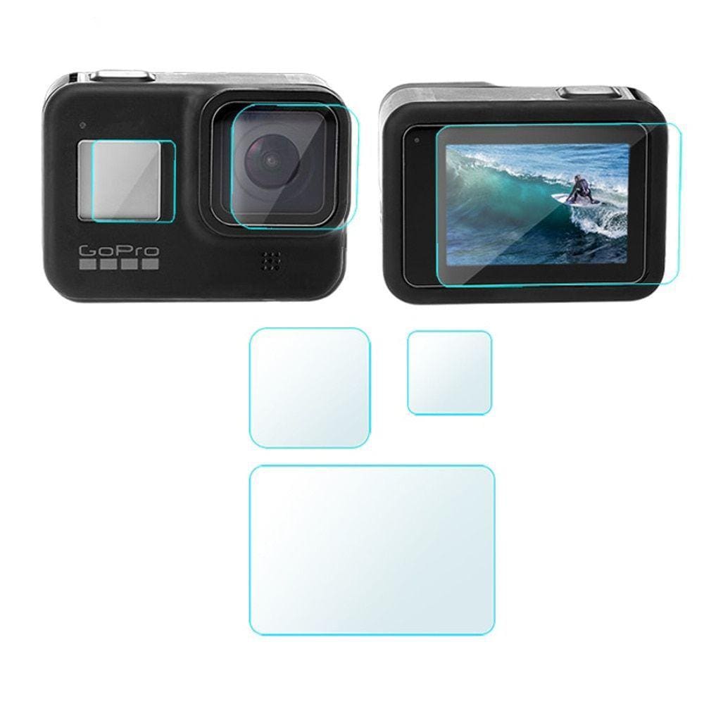 Películas de Vidro para Lcd Frontal/Traseiro e Lente Hero 8 Black