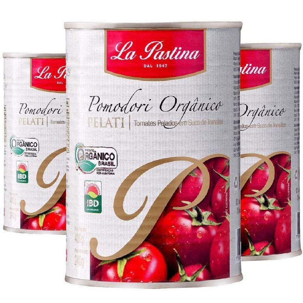 Kit 3 Unidades Tomate Pelado Orgânico La Pastina 400G