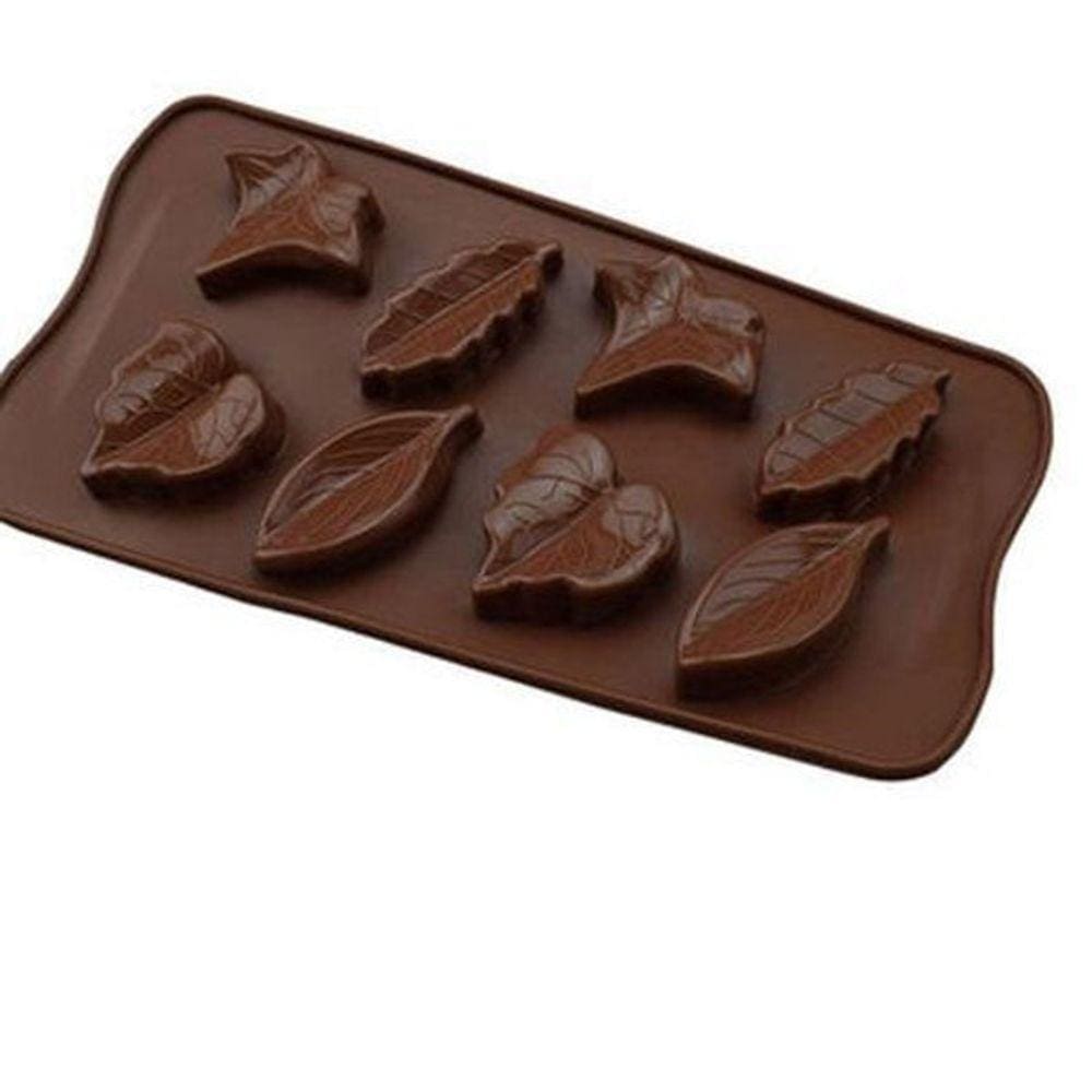 Forma Em Silicone Para Chocolate Folhas 8 Cavidades Kehome