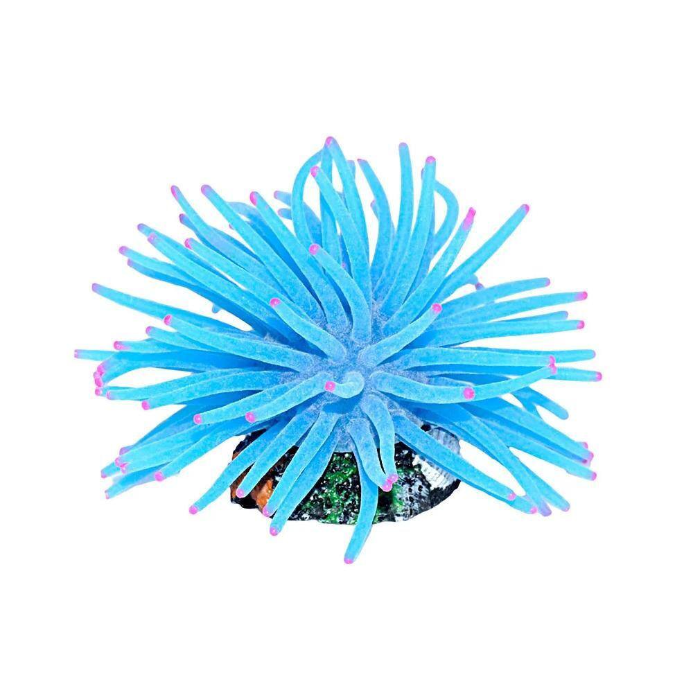 Enfeite Aquário Anemona Short Soma Azul 11cm