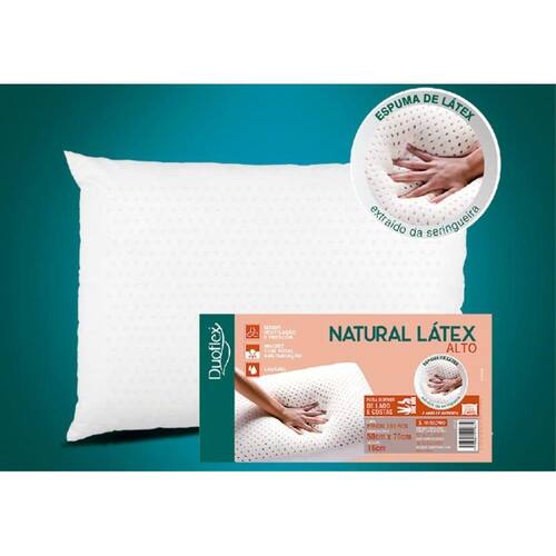 Travesseiro Látex ALTO - Capa 100% algodão 200 fios - 50 x 70 cm - Duoflex Menor preço em Travesseiro Látex ALTO - Capa 100% algodão 200 fios - 50 x 70 cm - Duoflex