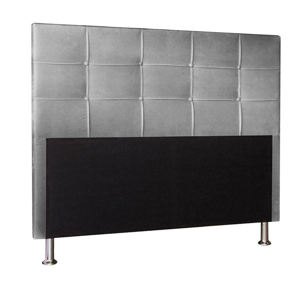 Cabeceira Casal 1,40m Roma Suede - Pallazio Cor Cinza