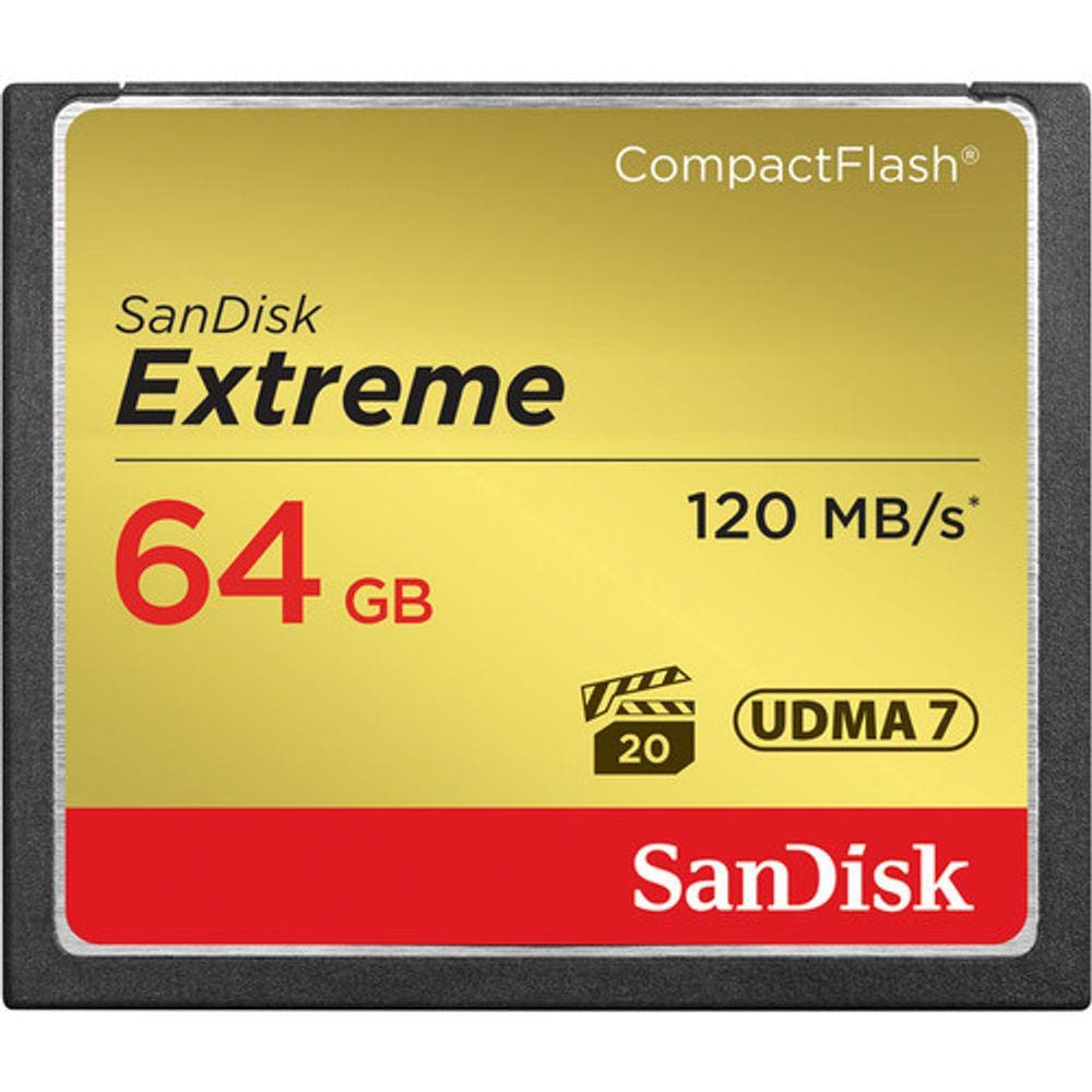 Cartão Compact Flash Sandisk Extreme 64GB - 120MB/s