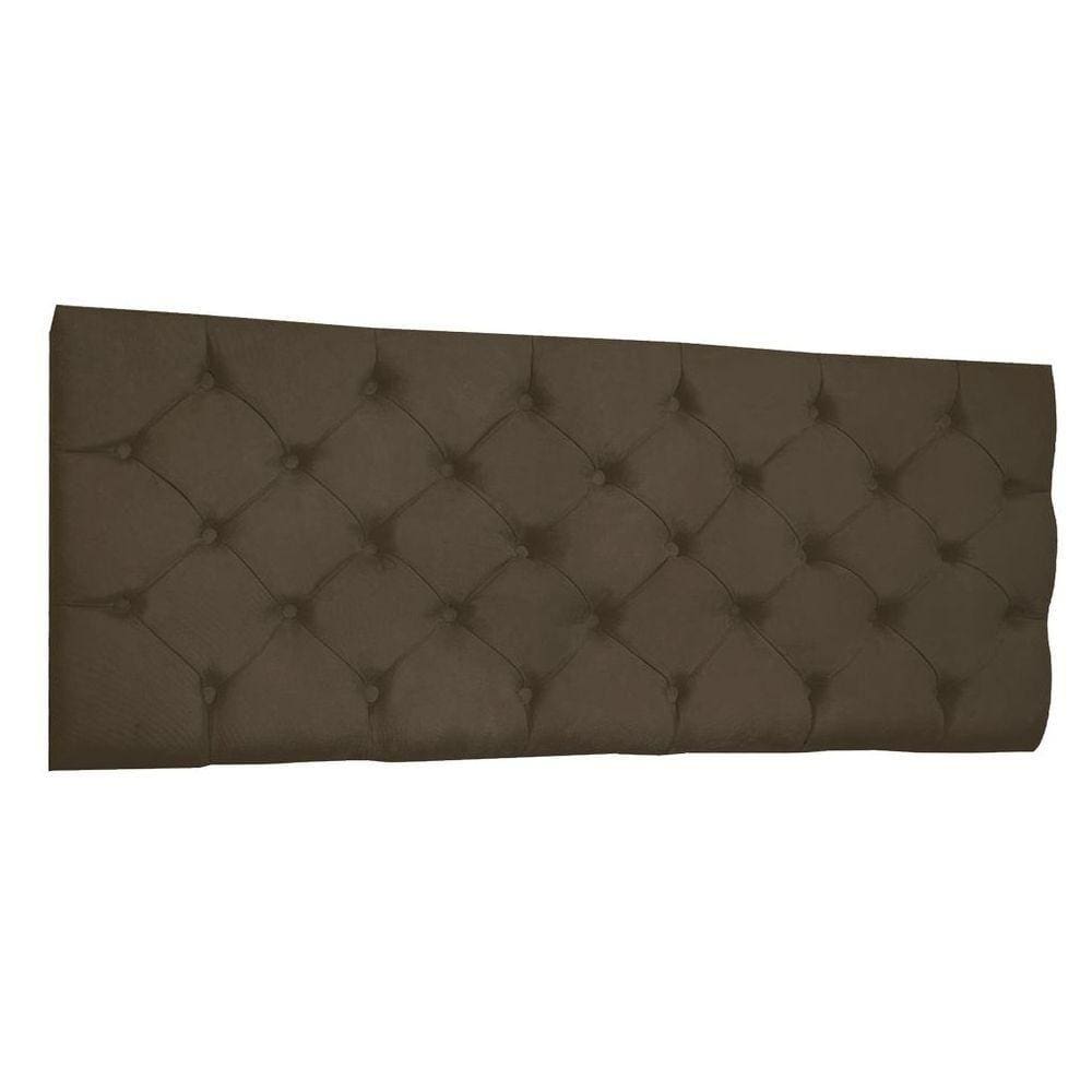 Cabeceira Painel Capitonê Queen 1,60m Jade Suede Marrom