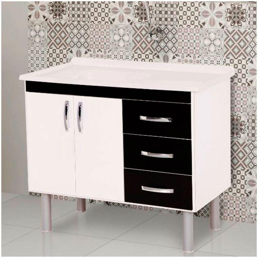 Balcão 2 Portas E Toquio Rorato Branco Preto