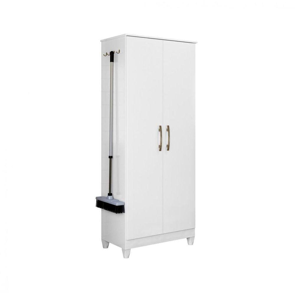 Armário Multiuso Moval Jade 2 Portas De Giro Com 4 Ganchos Branco