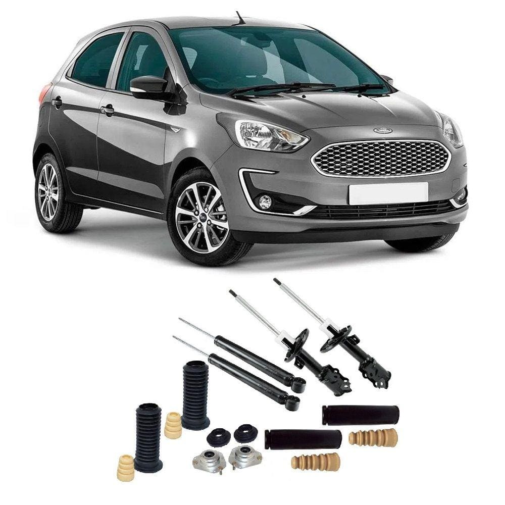 04 Amortecedores + 04 Kits Batentes Ford Ka 2013 Até 2019 DianteiroTraseiro
