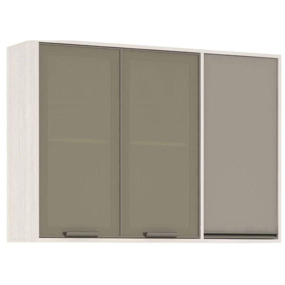 Armário De Cozinha Luciane 3 Portas Linea Patina Mocca Laca