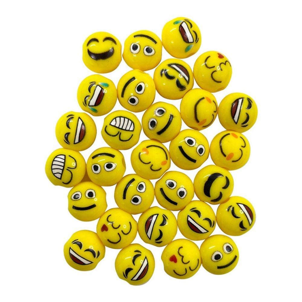 40 Missangas Carinha Emoji Whatsapp 12mm Para Colar Pulseira