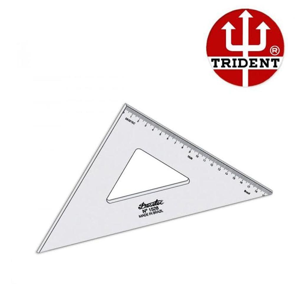 Esquadro Acrilico 28Cm 45 Com Graduacao - 1528