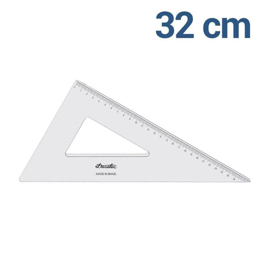 Esquadro Acrilico 32Cm 60 Com Graduacao - 1632