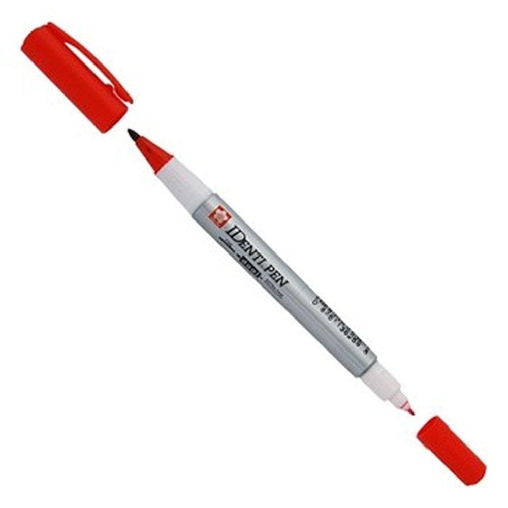 Caneta Marcador Permanente Identi Pen Ponta Dupla 1.0 / 0.4Mm Vermelho - Xyk-Bl