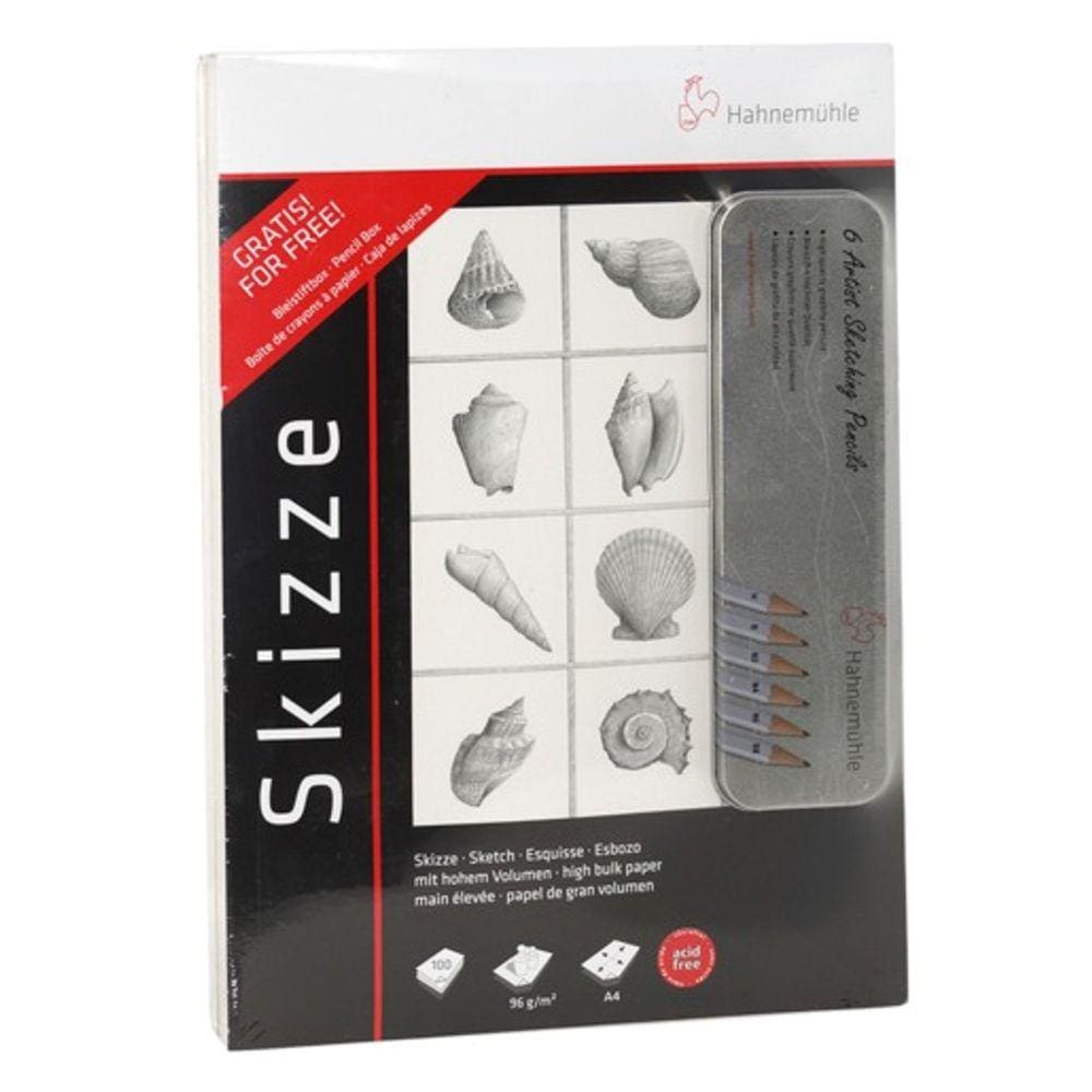 Bloco Desenho Skizze 96Gr A3 Com 100 Folhas Com 2 + Estojo Lapis Hahnemuhle - 10650048