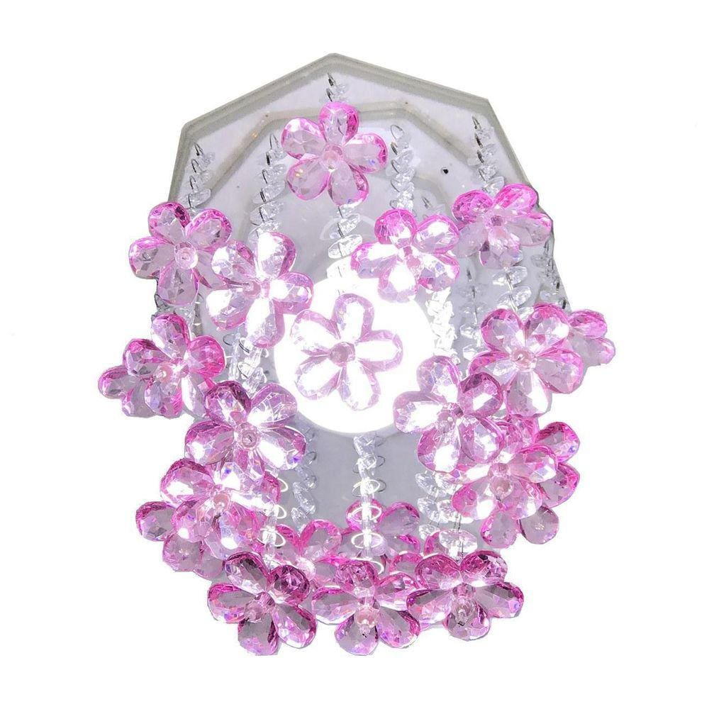 Lustre Plafon Luminária Flores Rosas Infantil Menina 17X23Cm