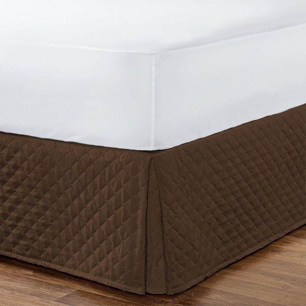 Saia Para Cama Box Casal Com Elástico Matelada - Tabaco