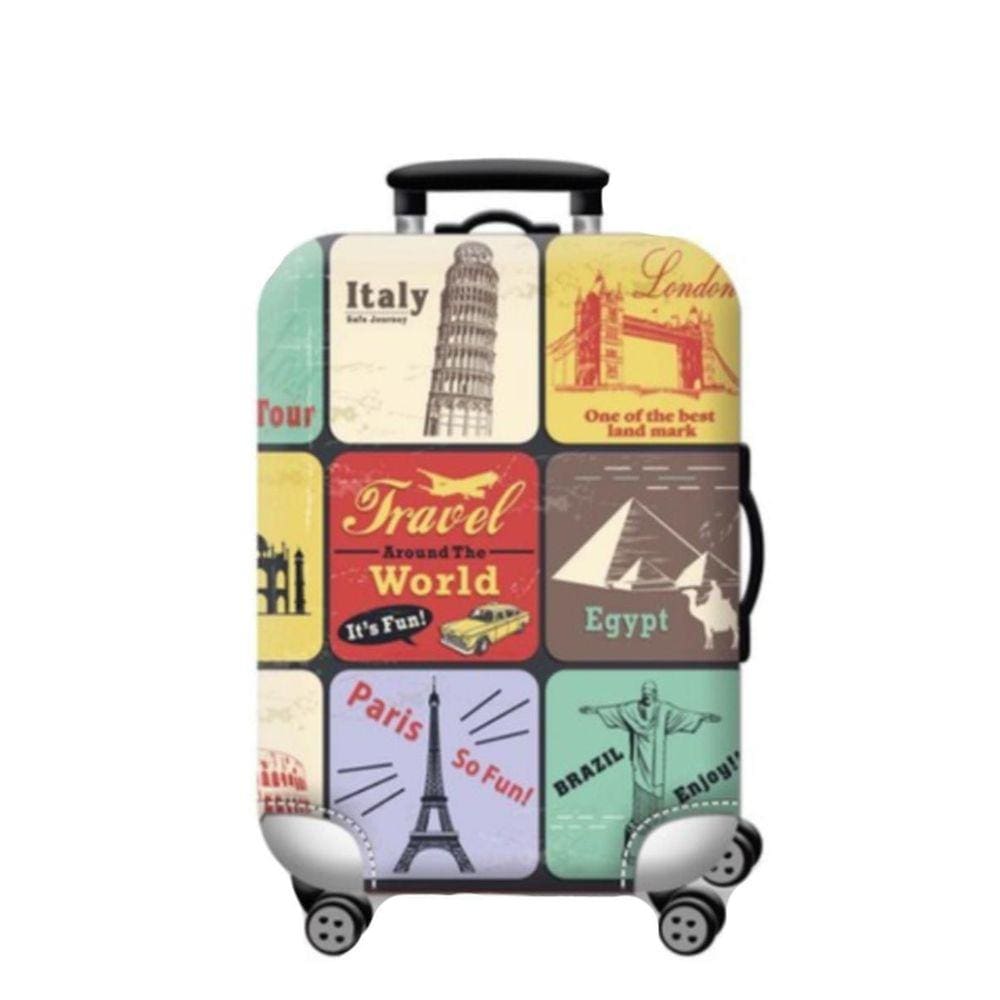 Capa Para Mala De Viagem Estampa Selos De Viagem Tamanho M