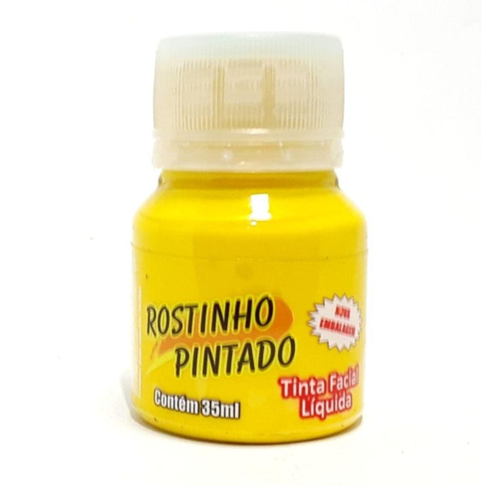 Tinta para pintar o rosto liquida Amarelo 35 ml