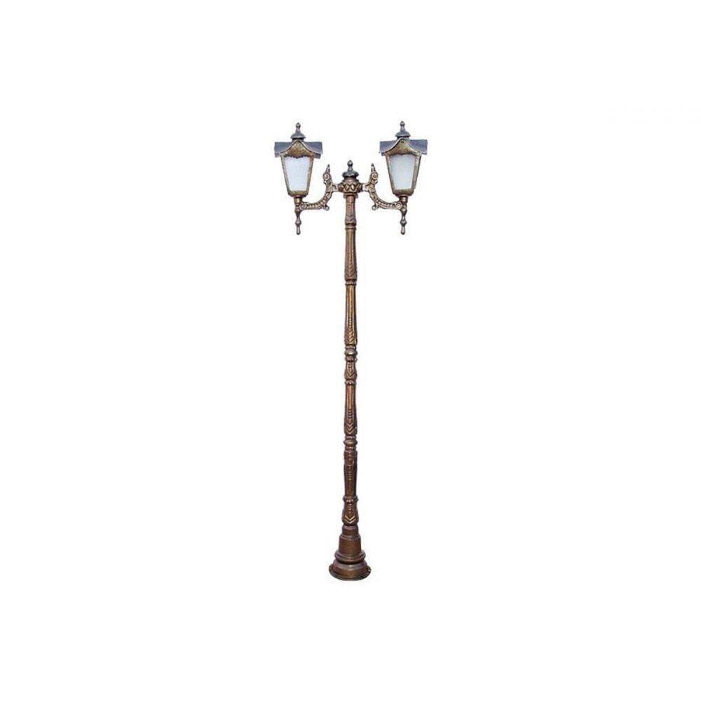 Poste Colonial Madri Para Jardim Alumínio 02 Luminária 1,71M