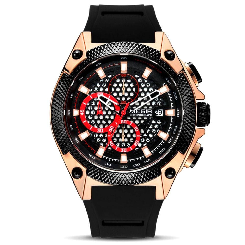Relógio Esportivo Masculino à Prova d`água Correia de Silicone Moda Casual
