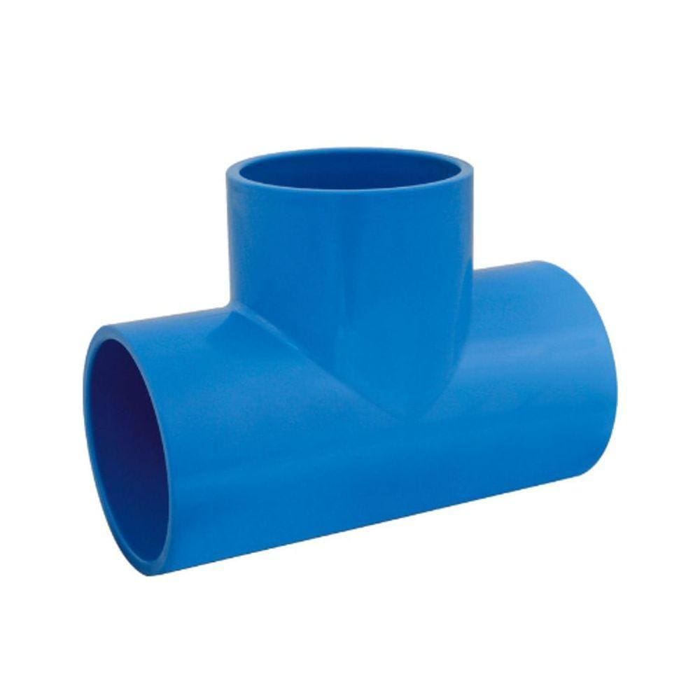 Conector Tê 75 Mm Viqua Azul Irrigação