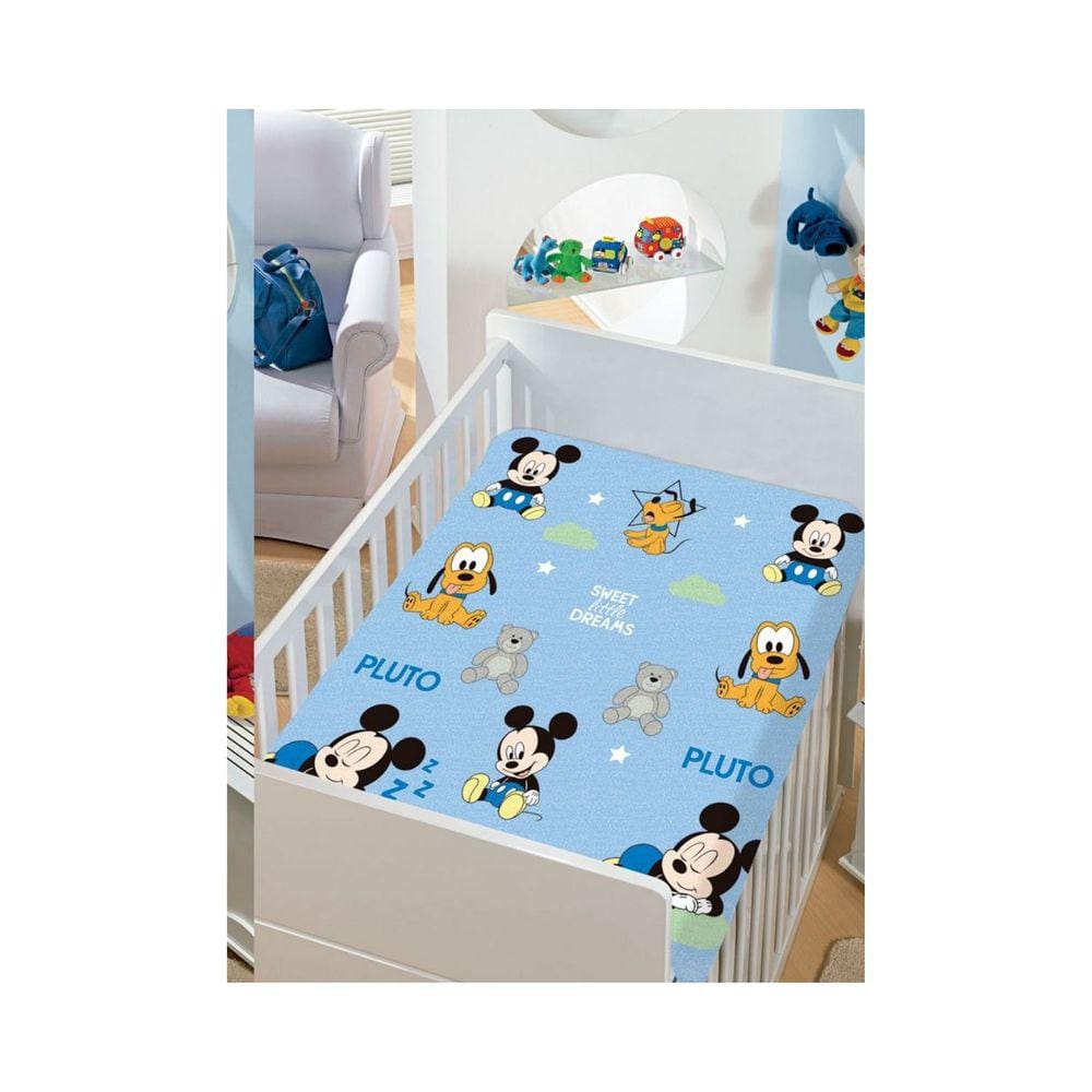 Manta Soft Berço Baby Disney Mickey Menino Trenzinho Jolitex