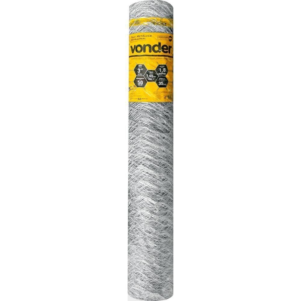 Tela Metálica Mangueirão Hex Malha 3`` Bwg16 1,8m 50m Vonder