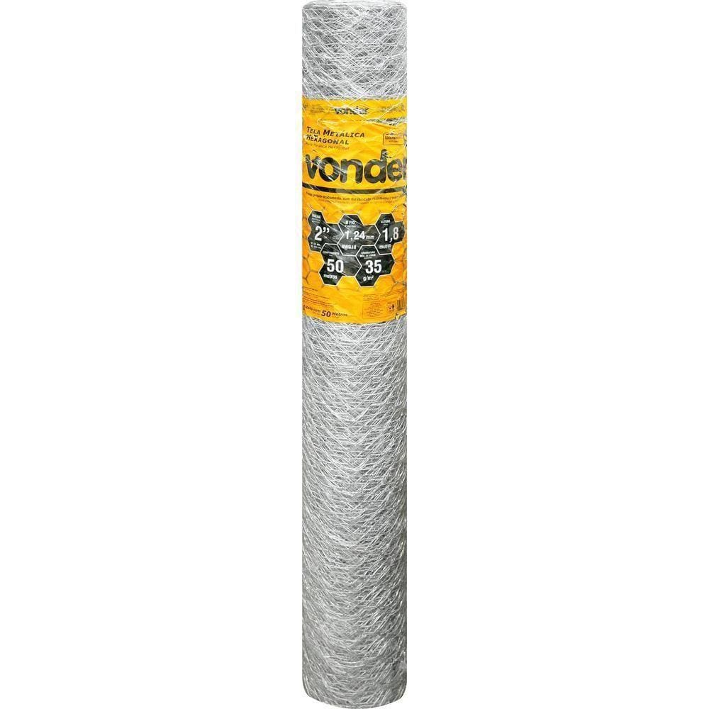 Tela Metálica Galinheiro Hex Malha 2`` Bwg18 1,8m 50m Vonder