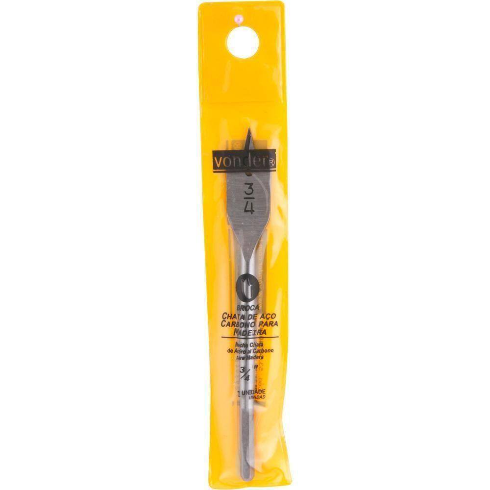 Broca Chata Aço Carbono 1/4x6" Para Madeira - Vonder