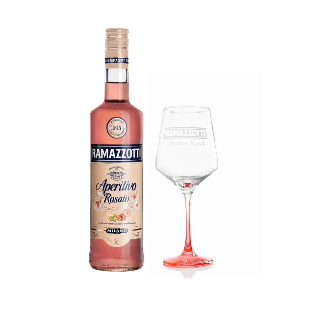 Kit Aperitivo Ramazzotti Rosato + Taça de Vidro