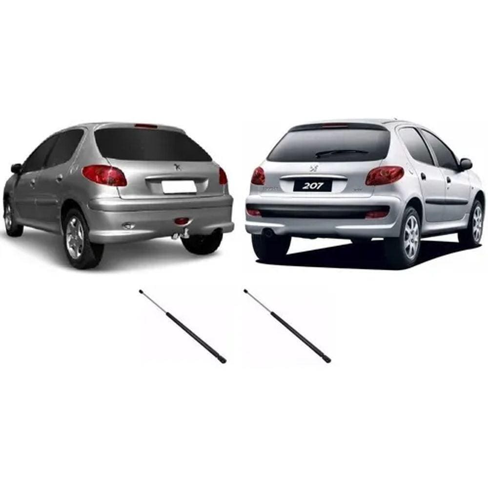Par Amortecedor Mola a Gás Tampa Traseira Malas Peugeot 206 207 Hatch