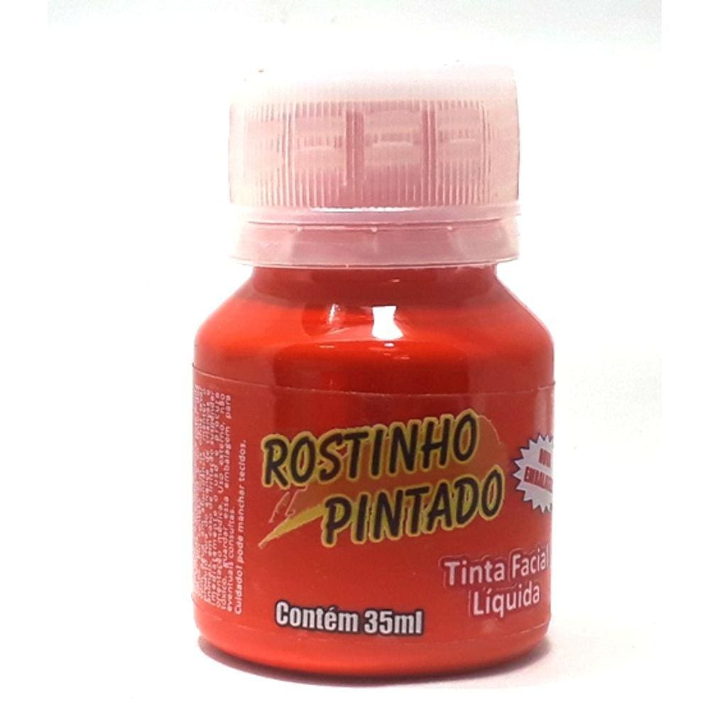 Tinta para pintar o rosto liquida Laranja de 35 ml