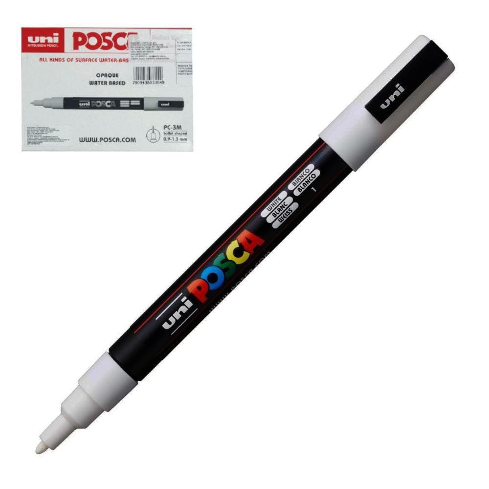Caneta Posca Uni Ball Pc-3M Branco Com 6 Unidades