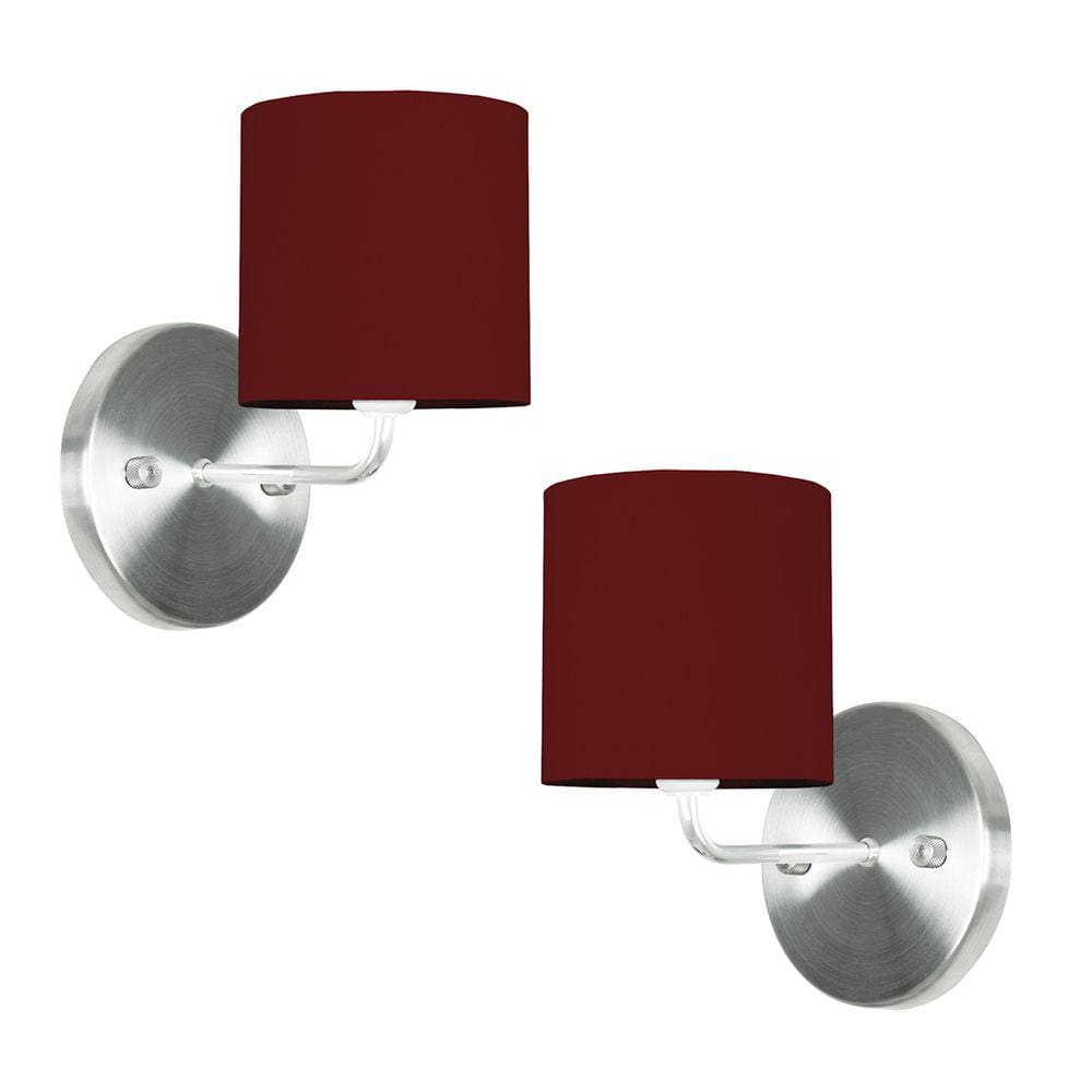 Kit 2 Arandela De Cupula Cilíndrica Vermelho