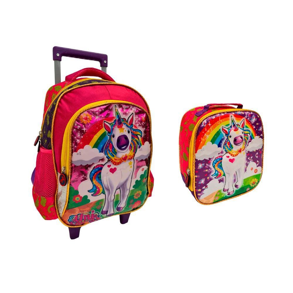 Kit Mochila 2 Rodinhas E Lancheira Escolar Uni Lovers