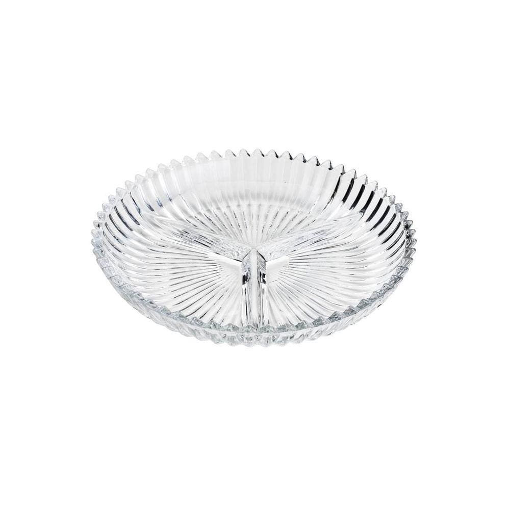 Petisqueira 3 Divisórias Cristal Charmy 22X3,5Cm Lyor