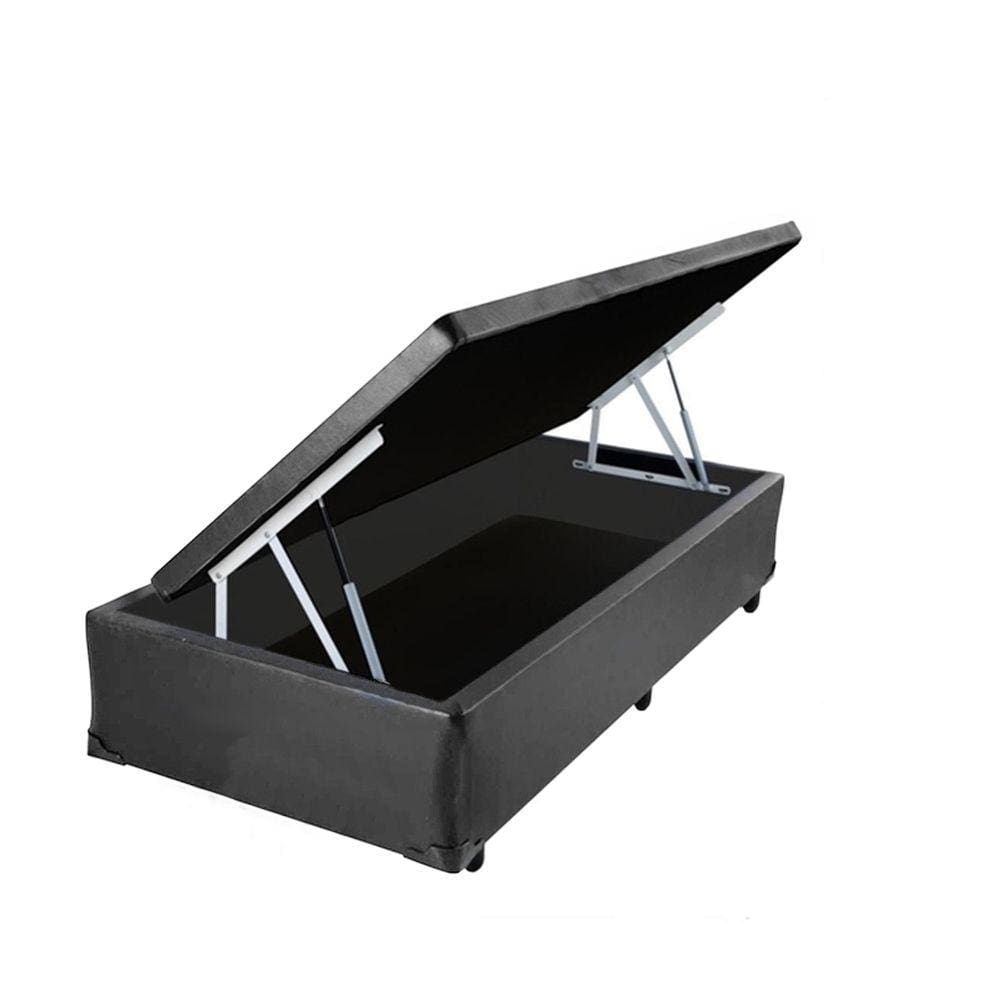 Cama Box Baú Solteiro Sleep Home AColchões Síntetico Cinza 41x88x188