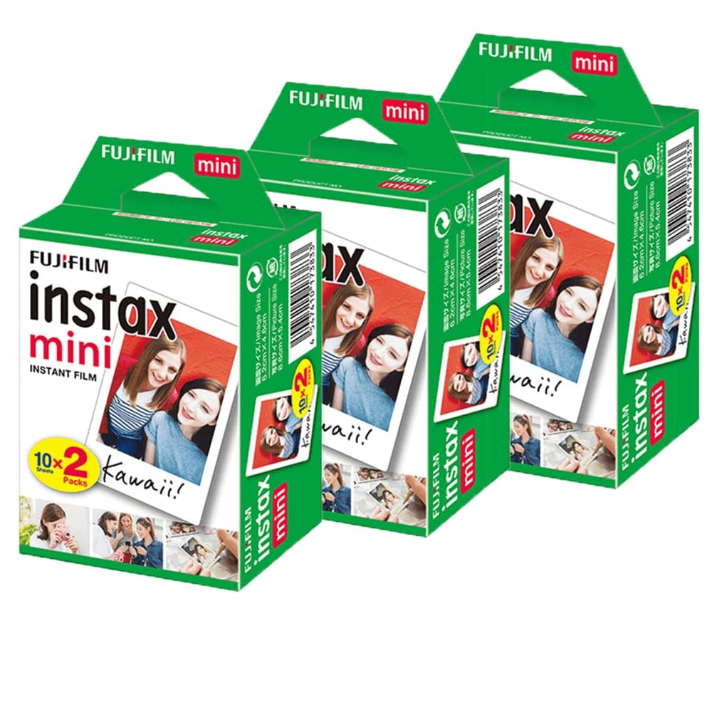 Kit 3x Filmes Instax Mini Instantâneo Fujifilm 20 Unidades (60 Fotos)