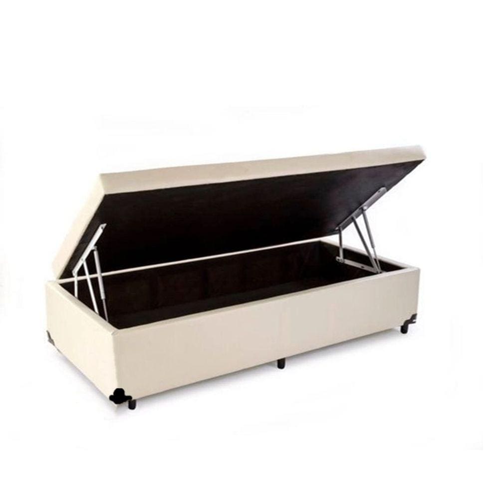 Cama Box Baú Solteiro Sleep Home AColchões Síntetico Bege 41x88x188