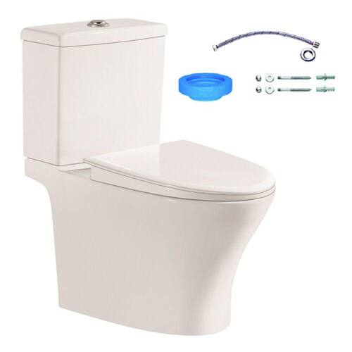 Kit Vaso Sanitário com Caixa Acoplada Addra Turin Branco Acionamento Duplo 3/6L