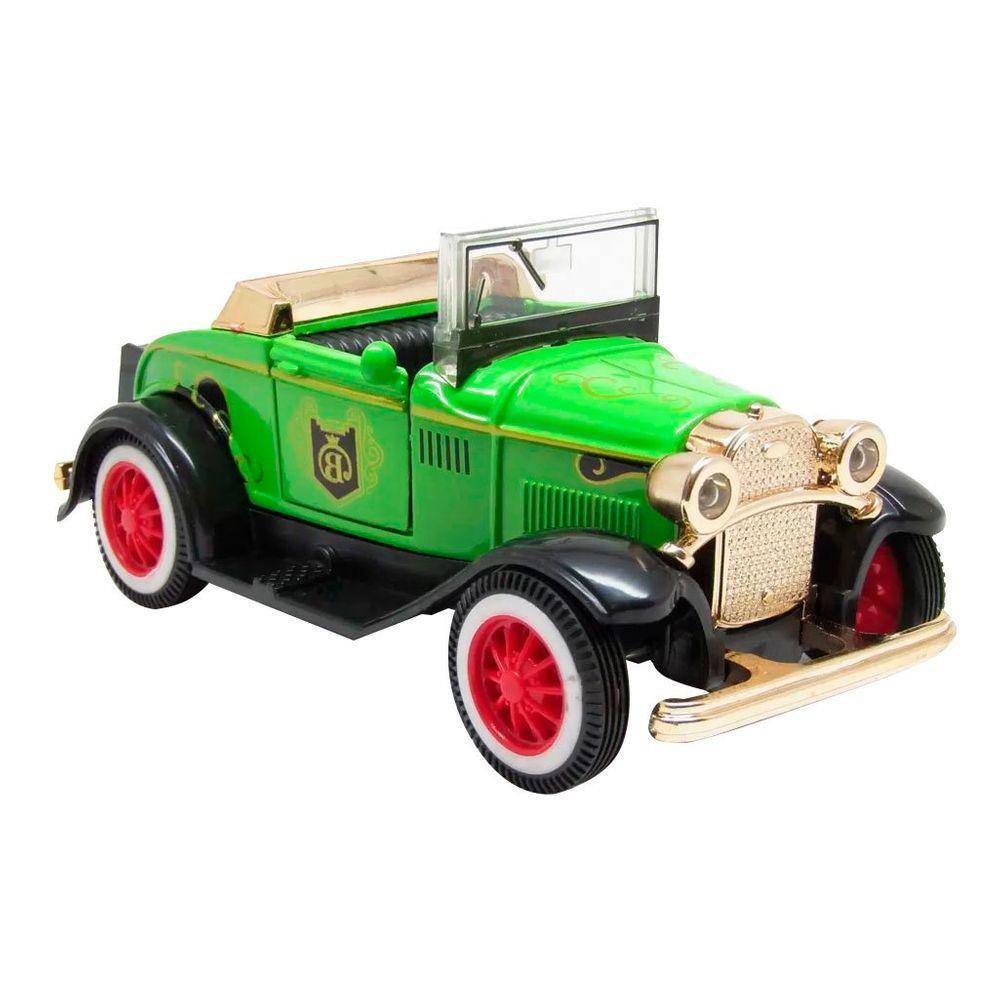 Miniatura Carrinho Antigo de Metal Conversível Ford Bigode Verde 1929