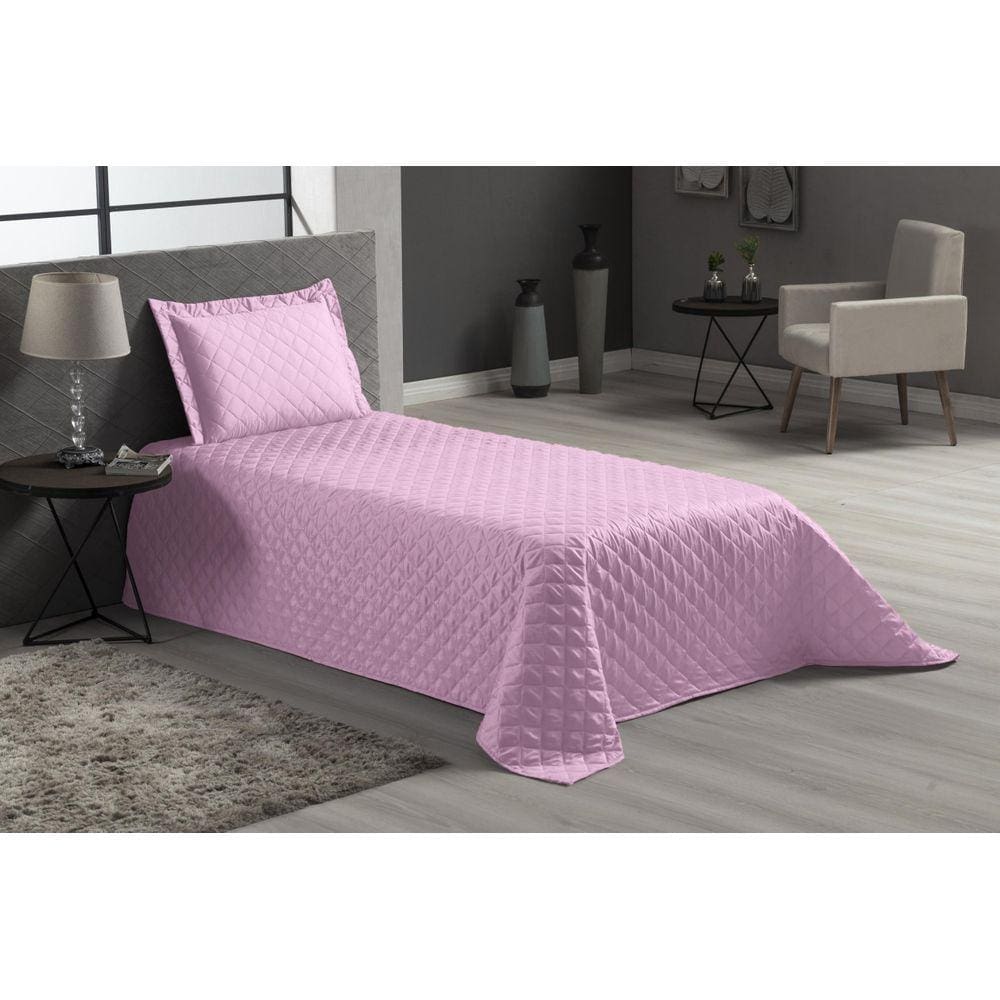 Jogo De Cama Rosa Claro Solteiro 3 Peças Luxo Veneza Lençol