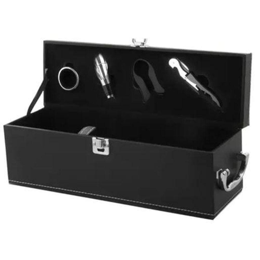 Porta Vinho no Estojo com 4 peças em Inox 36 cm - Mimo Style - AC20122
