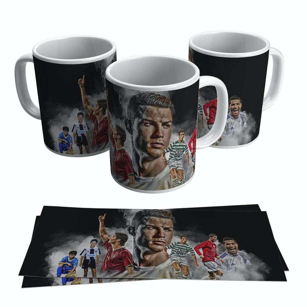 Caneca Cristiano Ronaldo Jogador Fotos Carreira 325ml