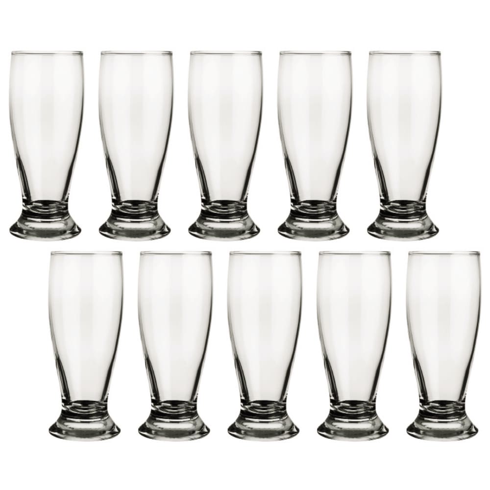 Conjunto 10 Copos Vidro 200ml Munich Chopp Transparente Nadir