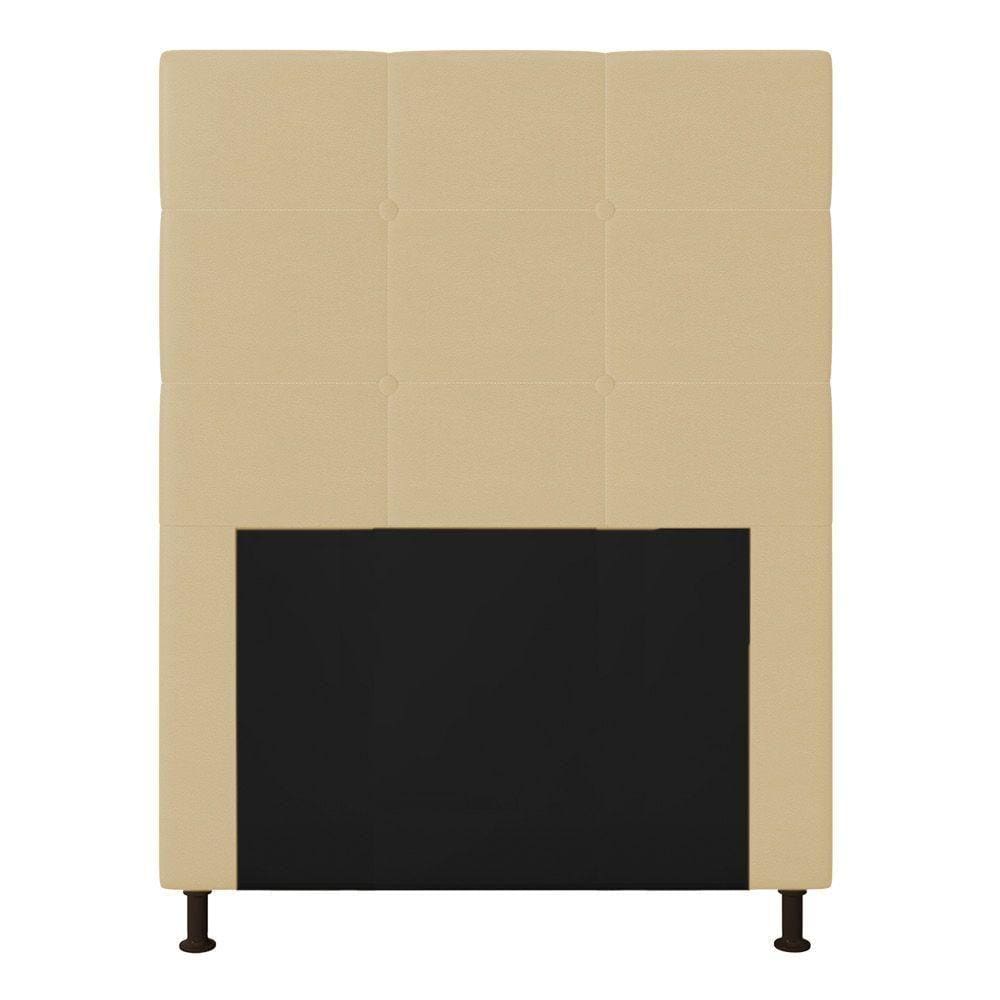 Cabeceira Cama Box Solteiro 90cm Corino Bege