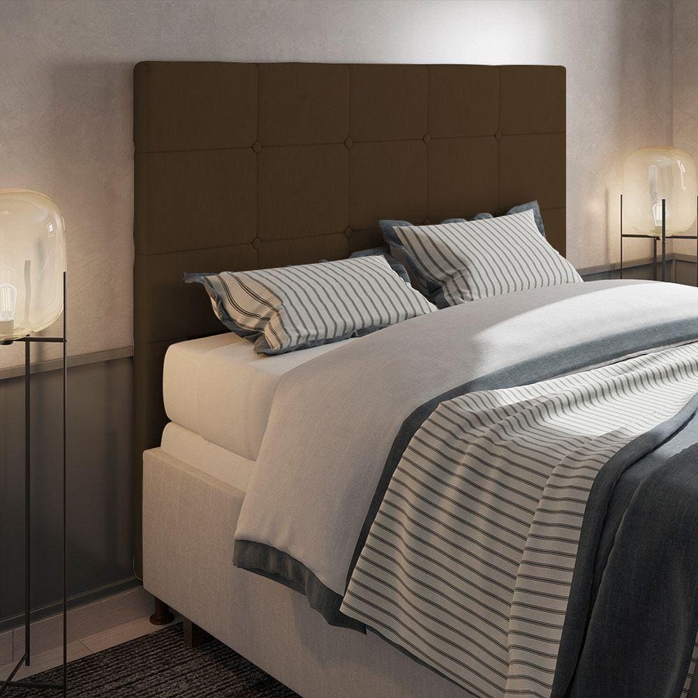 Cabeceira Cama Box Casal 140cm Suede Marrom