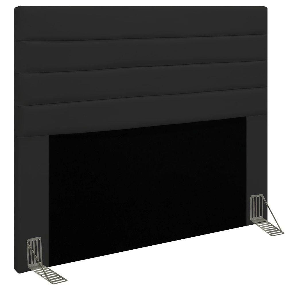 Cabeceira Rubi Cama Box King 195cmino Preto