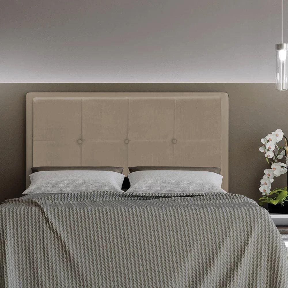 Cabeceira Ametista Cama Box Queen 160cm Suede Bege