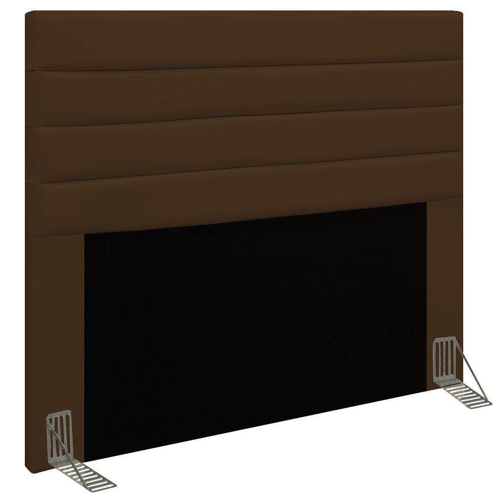 Cabeceira Rubi Cama Box Casal 140cm Corino Marrom